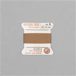 Silk Thread, Size 06 (.70mm, .028 in) - Beige, with needle, 2m (6.5ft)