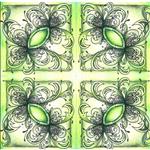 Sanntangle Green Gems 100% Cotton Fabric 0.5m