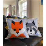 Rebecca Alexander Frost Fox & Raccoon Duo Cushion Cover Instructions