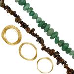 Gold Plated Copper Wire, Chips & Nuggets, Green Aventurine & Tigers Eye Project With 