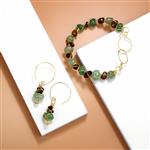 Gold Plated Copper Wire, Chips & Nuggets, Green Aventurine & Tigers Eye Project With 