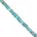 60cts Sky Apatite Smooth Wheel Approx 3x2 to 6x3mm 30cm, Strand