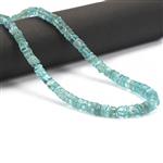 60cts Sky Apatite Smooth Wheel Approx 3x2 to 6x3mm 30cm, Strand