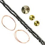 Light/Golden Brown Rivoli & Gunmetal Translucent Faceted Glass Wire Wrapping Project With Downloadable Instructions By Ellie Gallagher