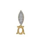 Gold Plated 925 Sterling Silver Pear Pendant With White Zircon Bail (To fit 6x4mm gemstone)- 1pcs
