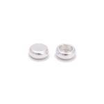 Silver Plated Base Metal End Caps, 2pcs