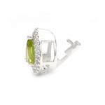 925 Sterling Silver Clip-On Pear Pendant With 0.84cts Jilin Peridot & White Topaz, Approx 10x12mm