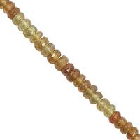 75cts Multi-Colour Apatite Faceted Rondelle Approx 5x2.5 to 7x4mm, 19cm Strand