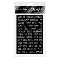 For the Love of Stamps - All Occasions Sentiment Strips, Inc; A6 stamp set, contains 1 stamp