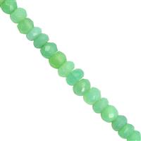 55cts Chrysoprase Faceted Rondelles Approx 4x2 to 6x4mm, 23cm Strand 
