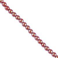 Cranberry Czech Glass Pearls, 3mm 40cm