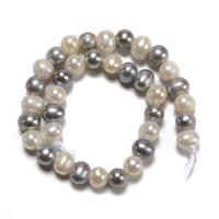 Mixed White & Dyed Silver Freshwater Cultured Potato Pearls Approx 6-7mm, 2mm Holes, 20cm Strand
