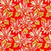 Heather Bailey Ginger Snap Collection Poinsettia Red Fabric 0.5m
