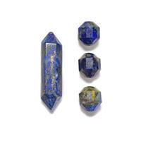 40cts Lapis Lazuli Set; Point Approx 8x30mm with x3 Faceted Beads Approx 10mm