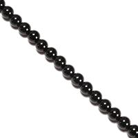 80 cts Black Agate Plain Rounds Approx 6mm, 38cm Strand