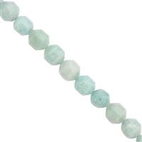 250cts Russian Amazonite Faceted Drum Approx 9x10mm Beads Necklace with Lobster Lock & Extension -18"+2"Length