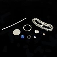 935 Argentium Finest Silver Celestial Pendant Kit Including Kyanite 8mm Cab & Moonstone 4mm Cab