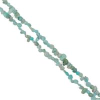 660cts Amazonite Top Drilled Flat Nuggets Approx 5x8 - 10x16mm, 60" Strand
