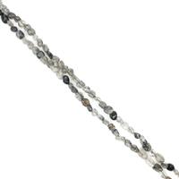 360cts Black Rutile Small Nuggets Approx 5x8mm, 60" Endless Necklace