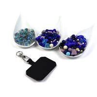 Blueberry Muffin; Glass Bead Scoop approx 100g, Blue Swirl Glass Beads and Swivel clip