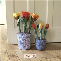Amber Makes Blue China Flowerpots Kit: Instructions & Fabric Panel 