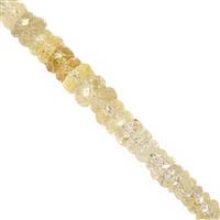 18cts Yellow Shaded Sapphire Graduated Faceted Rondelles Approx 2.5x1 to 4x1.5mm, 14cm Strand