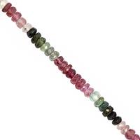 25cts Multi Tourmaline Faceted Rondelle Approx 4x2 to 4.5x3mm, 20cm Strand
