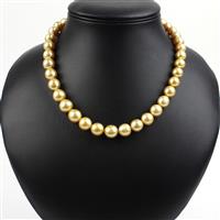 Golden South Sea Cultured Pearl Sterling Silver Necklace