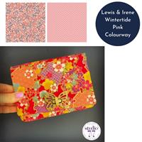 Lewis & Irene Wintertide Pink Leaves Smighty Purse Kit: Instructions & Fabric (2FQ