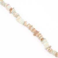270cts Multi-Colour Moonstone Flat Nuggets Approx 8x12mm, 38cm Strand