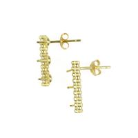 Gold Plated 925 Sterling Silver Bar Earrings With Pegs (1 Pair)