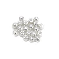 Silver Plated Base Metal Smooth Barrel Spacer Beads with 2mm Drill Hole, Approx 6mm (20pcs)
