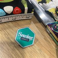 Green Sewing Street Logo Pin Badge