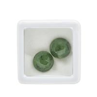 Nephrite Jade Rose Cut Flat Bottom Round Approx 10mm (Pack of 2)