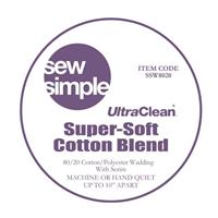 Sew Simple Super Soft 80/20 Wadding 0.5m (228cm wide) Cut to Order