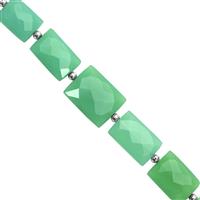85cts Chrysoprase Faceted Cushion Approx 9x6 to 16x11mm, 18cm Strand With Spacers