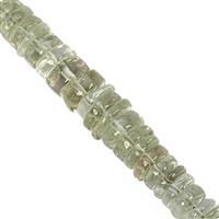 105cts Green Amethyst Graduated Smooth Wheels Approx 5.5x1.5 to 10.5x4.5mm, 19cm Strand
