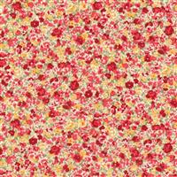 Sevenberry Petite Garden Lawn Collection Watercolour Red Fabric 0.5m
