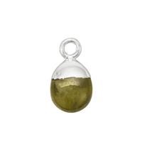 Sterling Silver Electroplated 2.65cts Peridot Pendant Approx 12mm