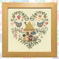 Folk Art - Birdhouse Love Cross Stitch Kit (15 x 15cm)