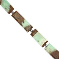 60cts Bio Chrysoprase Faceted Slice Bars Approx 12x6 to 23x8mm, 20cm Strand With Spacers