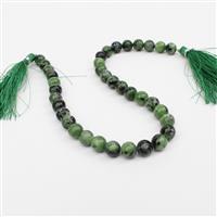 154cts Zoisite Smooth Round Approx 8mm, 27cm Strand