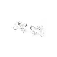 925 Sterling Silver Drop Cap Earrings With Pearl Peg (2 Pairs)