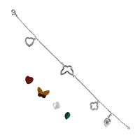 Silver Plated Base Metal Motif Bracelet Kit