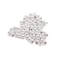 Silver Plated Base Metal Spacer Beads, Approx. 2mm (50pcs)