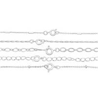 Base metal 5 chain bundle 18 inch (diamond cut oval, station, Diamond cut curb, bar and fancy bar)