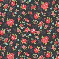 Moda Sunday Stroll in Charcoal Floral Fabric 0.5m