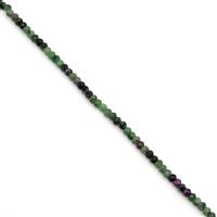 15cts Ruby Zoisite Faceted Rondelles Approx 2x3mm, 38cm Strand