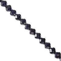  Blue Goldstone Faceted 4 Leaf Clovers Approx 10mm, 38cm Strand