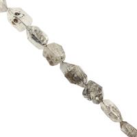 70cts Herkimer Quartz Rough Nuggets Approx 7x5 to 19x8mm, 19cm Strand 